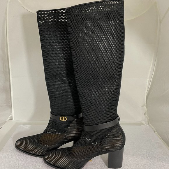 CHRISTIAN DIOR NWB $1490 CD BLACK EMPRIENTE BOOTS - Picture 1 of 6